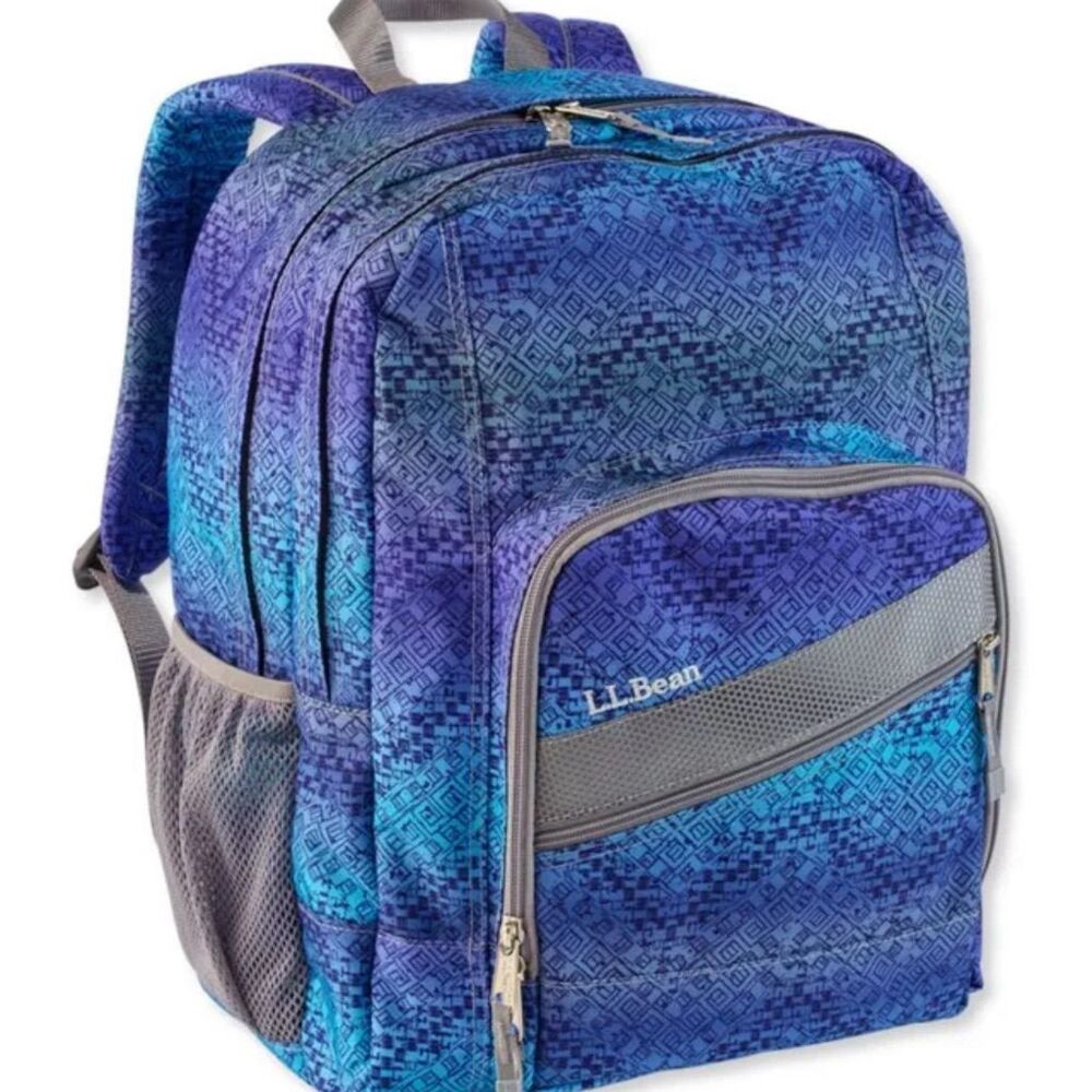 L.L. Bean Blue & Teal Patterned Kids Backpack